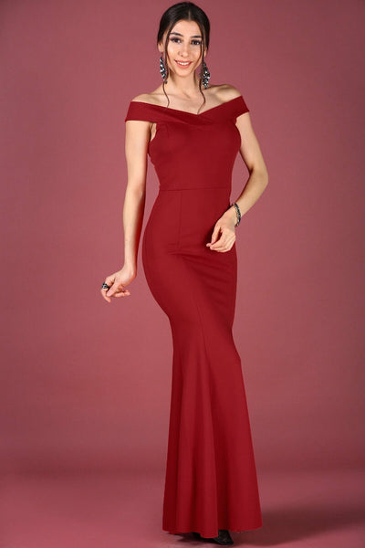 2880 Red off-Shoulder Mermaid Dress