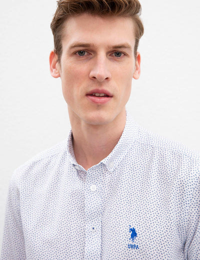 17617 White US POLO ASSN Patterned Shirt