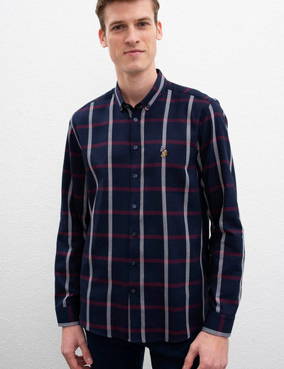 17638 Claret Red US POLO ASSN Striped Shirt