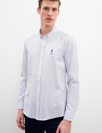 17617 White US POLO ASSN Patterned Shirt