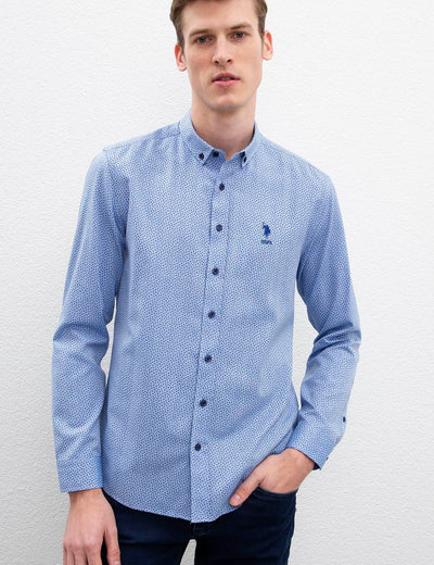 17637 Blue US POLO ASSN Patterned Shirt