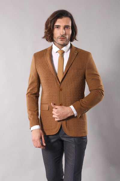 4682 Brown Slim Fit Cashmere Blazer