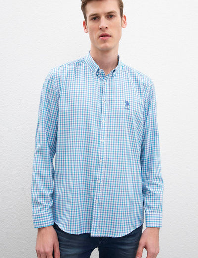 17628 Aqua US POLO ASSN Check Shirt