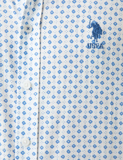 17622 White US POLO ASSN Patterned Shirt