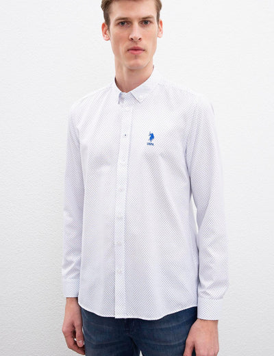 17620 White US POLO ASSN Patterned Shirt