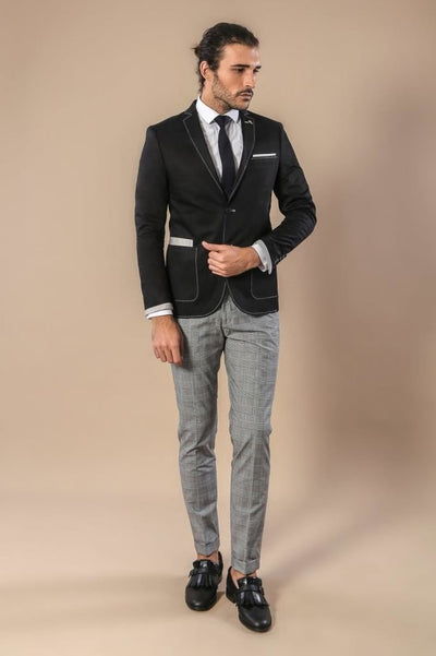 4690 Black Pocket Detailed Blazer
