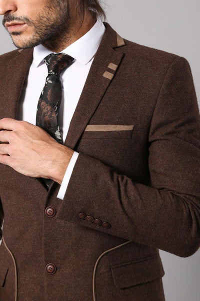4689 Brown Pocket Detailed Cashmere Blazer