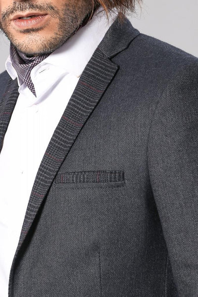 4657 Anthracite Slim Fit Cashmere Blazer